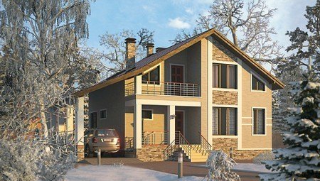 Архитектурный проект дома с зимним садом и гаражом