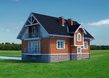 Архитектурный проект симпатичного загородного дома для большой семьи