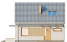 Проект компактного 1-этажного дома с мансардой с двускатной крышей