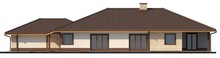 Одноэтажный проект дома для узкого участка с большим гаражом