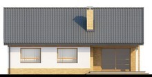 Проект загородного дома с тремя спальнями и двускатной крышей