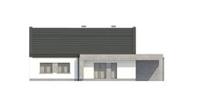 Классический одноэтажный дом для узкого участка площадью 130 m²