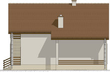 Проект жилого дома песочных оттенков с цокольным этажом