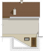 Проект жилого дома песочных оттенков с цокольным этажом