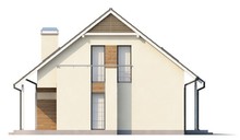Проект 1.5-этажного дома с гаражом, балконом и эркером
