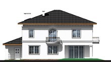 Проект жилого дома с тремя ажурными балконами