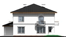 Проект жилого дома с тремя ажурными балконами