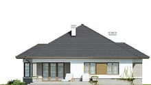 Одноэтажный дом, украшенный серым декором