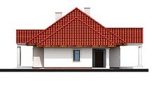Одноэтажный жилой дом под красной крышей