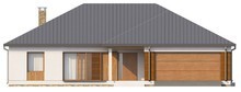 Проект уютного дома с гаражом и крытой террасой