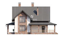 Схема двухэтажного дома площадью 178 кв. м с восхитительным фасадом и открытыми террасами