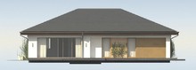 Проект классического одноэтажного дома с гаражом для 1-го автомобиля