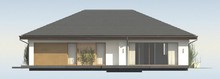 Проект классического одноэтажного дома с гаражом для 1-го автомобиля