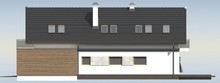 Проект оригинального дома для узкого участка с террасой над гаражом