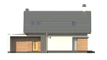 Проект небольшого дома с мансардой и гаражом с левой стороны