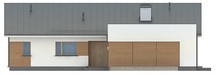Проект одноэтажного дома простой формы с удобным гаражом для двух авто