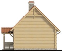 Проект коттеджа с деревянным фасадом и боковой террасой