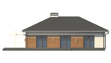 Стильный проект одноэтажного коттеджа с большим гаражом для 2 авто