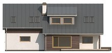 Классический проект мансардного дома со сдвоенным гаражом