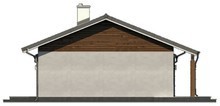 Проект комфортного одноэтажного коттеджа с гаражом и небольшой террасой