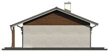 Проект комфортного одноэтажного коттеджа с гаражом и небольшой террасой