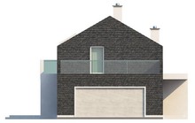 Проект современного дома для узкого участка с оригинальным фасадом