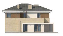 Проект двухэтажного дома с сауной и террасой