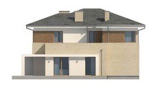 Проект двухэтажного дома с сауной и террасой