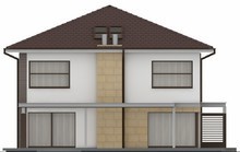 Проект простого двухэтажного дома с пристроенным гаражом