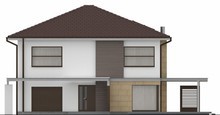 Проект простого двухэтажного дома с пристроенным гаражом