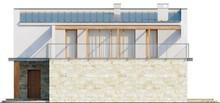 Проект двухэтажного современного дома с просторной террасой над гаражом