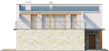 Проект двухэтажного современного дома с просторной террасой над гаражом