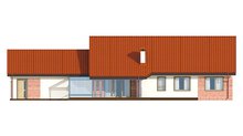 Одноэтажный коттедж с пристроенным гаражом и опрятной крышей