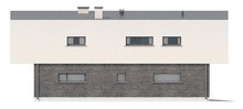 Современный особняк T - образной формы с плоской крышей