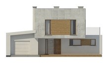 Современный двухэтажный домик в стиле хай тек