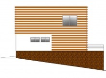 Современный коттедж с бассейном для участка с уклоном