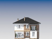 Архитектурный проект коттеджа с крытой террасой площадью 200 m²
