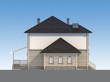 Проект для постройки классического коттеджа 220 m² с гаражом и террасой