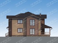Проект дома с оригинальным деревянным дизайном фасада