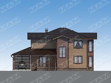 Проект дома с оригинальным деревянным дизайном фасада