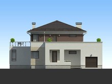 Удобно спланированный жилой коттедж с террасой и гаражом для 1 авто