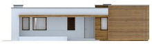 Небольшой загородный дом с плоской крышей в стиле бунгало