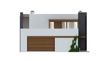 Проект хай-тек дома с террасой и гаражом для 2 авто