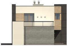 Двухэтажный дом с гаражом и террасой в стиле модерна
