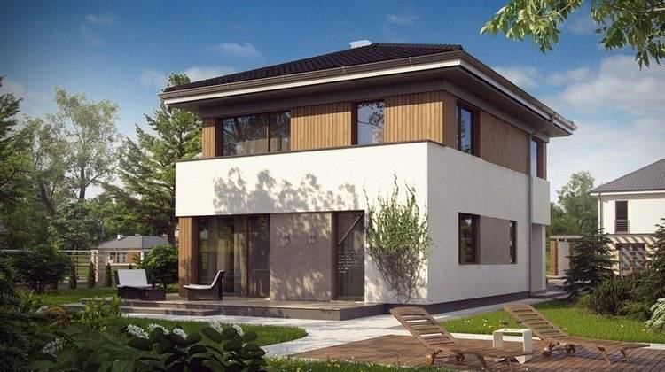 Проект загородного двухэтажного коттеджа с тремя спальнями