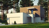 Проект современного компактного двухэтажного дома площадью 150 m²