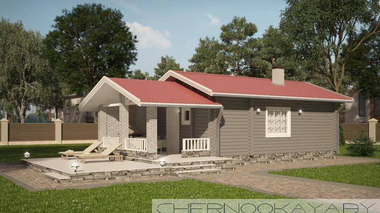 Компактное здание для загородного отдыха площадью 50 квадратов