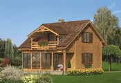 Проект деревянного дома со ставнями