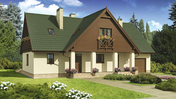 Проект дома с выделением части первого этажа для отдельного проживания