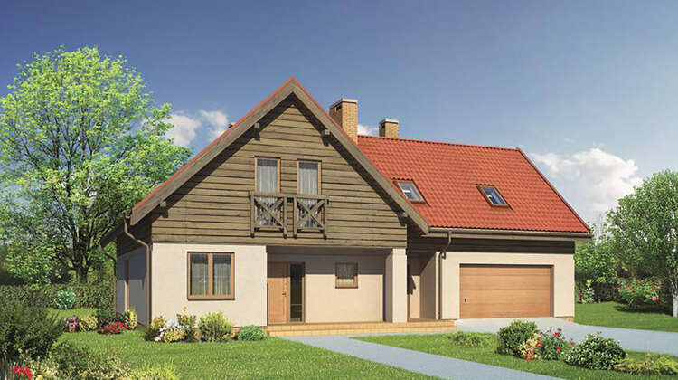 Проект двухэтажного дома с красивым декором